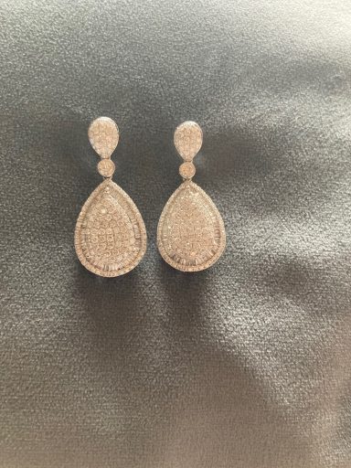 Magnificent Pave Pear Shaped Drop Earrings